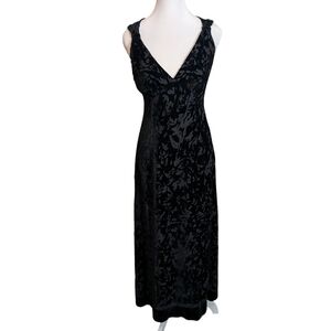 The Limited Sleeveless Sweetheart Neck Silk Velvet Burnout Maxi-Dress Size 4
